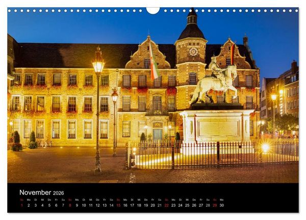 Produktbild: D&uuml;sseldorf bei Nacht (Wandkalender 2026 DIN A3 quer), CALVENDO Monatskalender