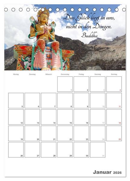 Produktbild: Harmonie und Freude Buddhistische Weisheiten 2026 (Tischkalender 2026 DIN A5 hoch), CALVENDO Monatskalender