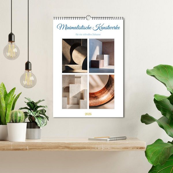 Produktbild: Minimalistische Kunstwerke (Wandkalender 2026 DIN A3 hoch), CALVENDO Monatskalender