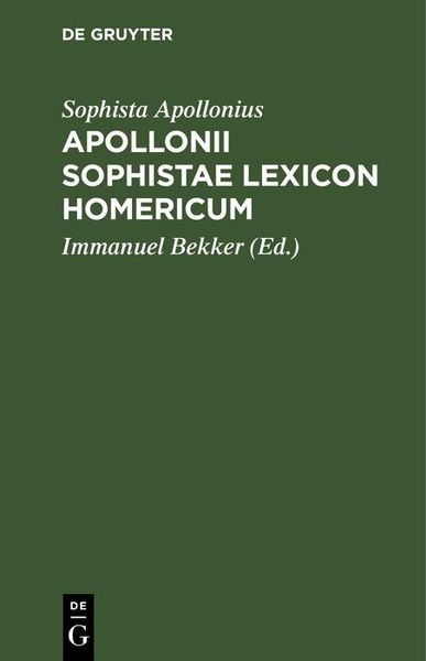 Produktbild: Apollonii Sophistae Lexicon Homericum