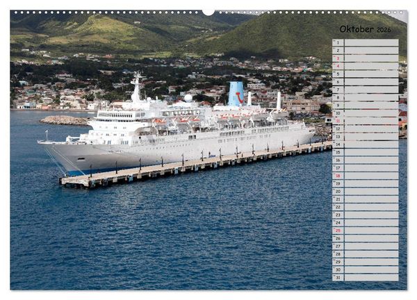 Produktbild: Riesen der Meere - Kreuzfahrtschiffe Geburtstagskalender (Wandkalender 2026 DIN A2 quer), CALVENDO Monatskalender