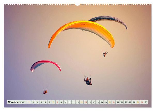 Produktbild: Paragliding - Mut zum Abenteuer (hochwertiger Premium Wandkalender 2026 DIN A2 quer), Kunstdruck in Hochglanz