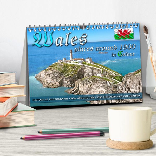 Produktbild: Wales around 1900 - photos restored and colourised (Desk Calendar 2026 DIN A5 landscape), CALVENDO 12 Month DeskCalendar