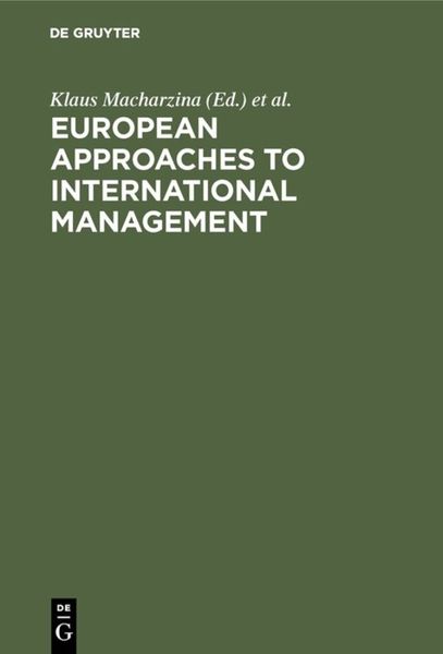 Produktbild: European Approaches to International Management