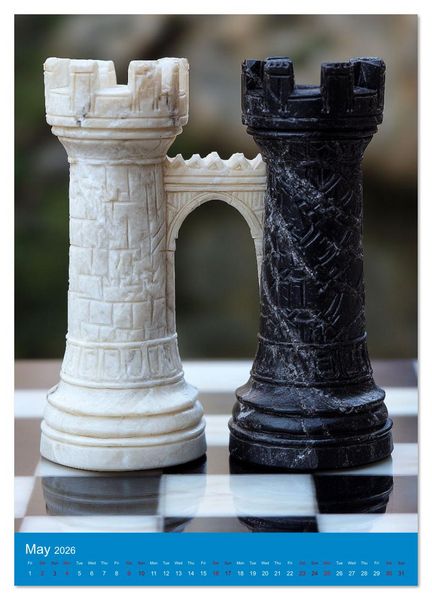 Produktbild: For Love of Chess (High Quality Premium Wall Calendar 2026 DIN A2 portrait),CALVENDO 12 Month Wall Calendar