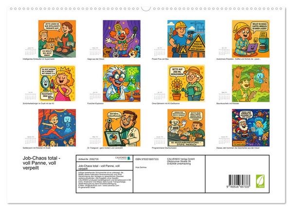 Produktbild: Job-Chaos total - voll Panne, voll verpeilt (hochwertiger Premium Wandkalender 2026 DIN A2 quer), Kunstdruck in Hochglanz