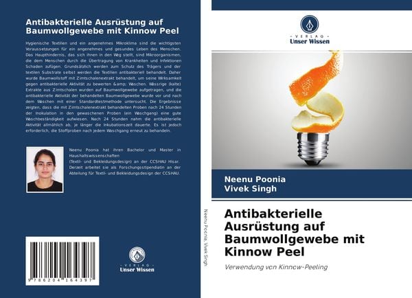 Antibakterielle Ausrüstung auf Baumwollgewebe mit Kinnow Peel, Taschenbuch von Neenu Poonia , Vivek Singh, Verlag Unser Wissen, 9786204164397