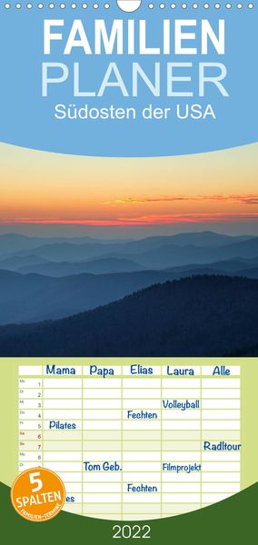 Produktbild: Familienplaner S&uuml;dosten der USA (Wandkalender 2022 , 21 cm x 45 cm, hoch)