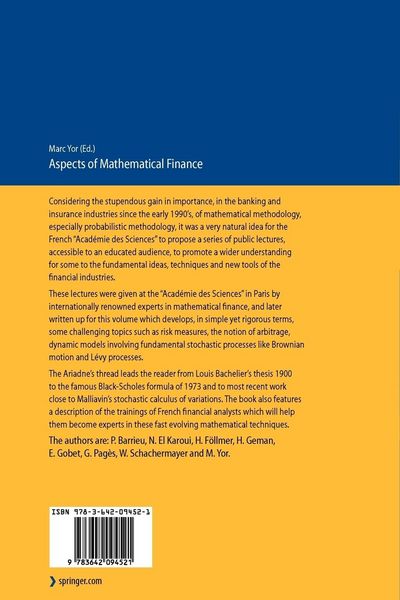 Produktbild: Aspects of Mathematical Finance