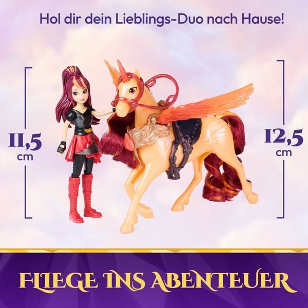 Produktbild: Unicorn Academy - Wing Magic Valentina und Cinder Spielset, Einhorn-und-Puppe-Set mit Fl&uuml;geln, ab 4 Jahren