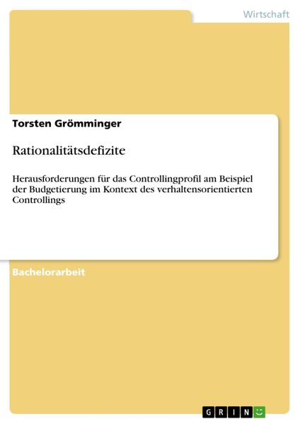 Produktbild: Rationalit&auml;tsdefizite