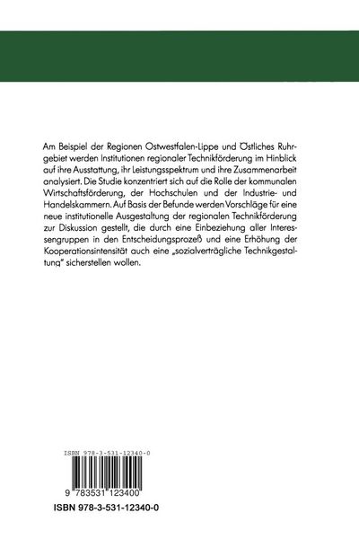 Institutionen regionaler Technikförderung