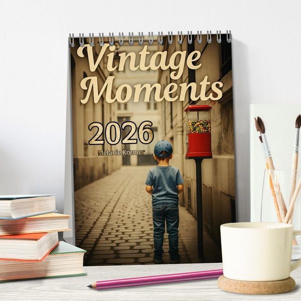 Produktbild: Vintage Moments - Klassiker f&uuml;r jeden Monat (Tischkalender 2026 DIN A5 hoch), CALVENDO Monatskalender