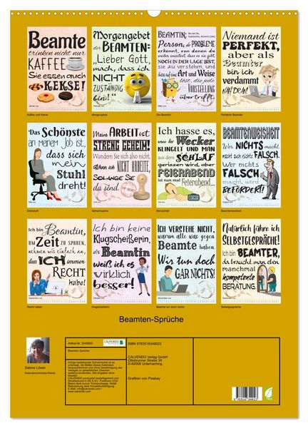 Produktbild: Beamten-Spr&uuml;che (Wandkalender 2026 DIN A2 hoch), CALVENDO Monatskalender