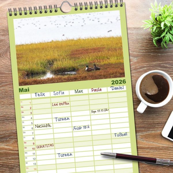 Produktbild: Familienplaner 2026 - Pellworm - Das Inselparadies mit 5 Spalten (Wandkalender, 21 x 45 cm) CALVENDO