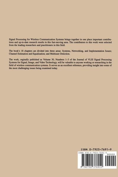 Produktbild: Signal Processing for Wireless Communication Systems