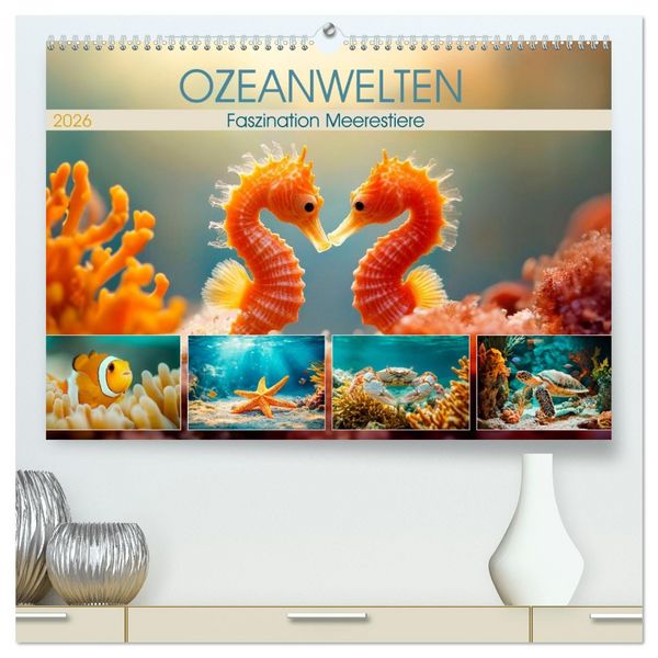 Produktbild: OZEANWELTEN Faszination Meerestiere (hochwertiger Premium Wandkalender 2026 DIN A2 quer), Kunstdruck in Hochglanz
