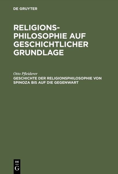 Produktbild: Geschichte der Religionsphilosophie von Spinoza bis auf die Gegenwart