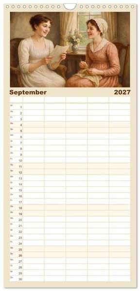Produktbild: Familienplaner 2027 - Jane Austen mit 5 Spalten (Wandkalender, 21 x 45 cm) CALVENDO