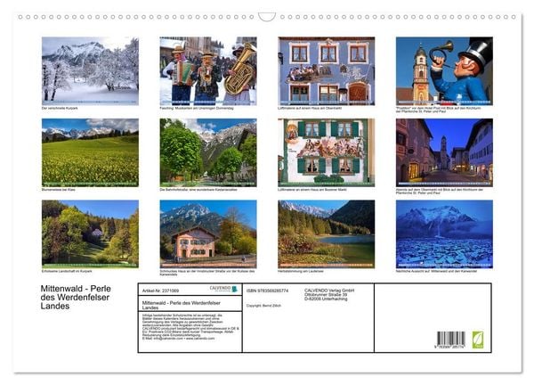 Produktbild: Mittenwald - Perle des Werdenfelser Landes (Wandkalender 2027 DIN A2 quer), CALVENDO Monatskalender