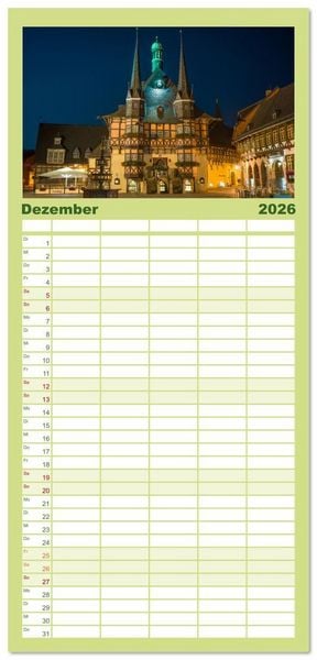 Produktbild: Familienplaner 2026 - Ohh, Du wundersch&ouml;ner Harz! mit 5 Spalten (Wandkalender, 21 x 45 cm) CALVENDO