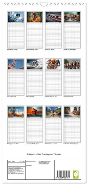 Produktbild: Familienplaner 2027 - Radsport &ndash; Vom Training zum Triumph mit 5 Spalten (Wandkalender, 21 x 45 cm) CALVENDO