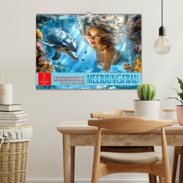 Produktbild: Geheimnisvolle Meerjungfrau (Wandkalender 2026 DIN A3 quer), CALVENDO Monatskalender