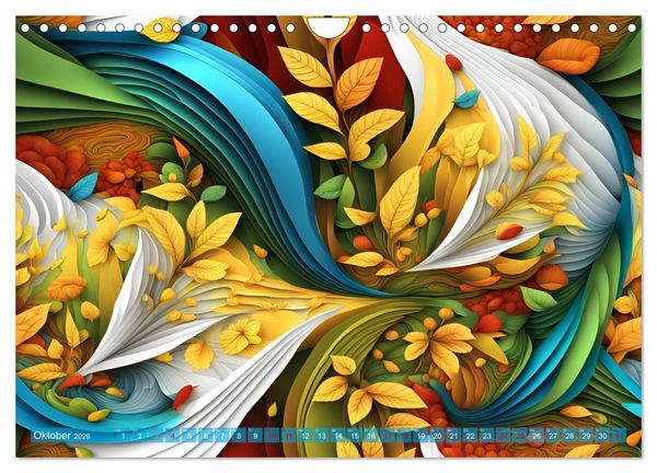 Produktbild: Vier Jahreszeiten Fraktale (Wandkalender 2026 DIN A4 quer), CALVENDO Monatskalender
