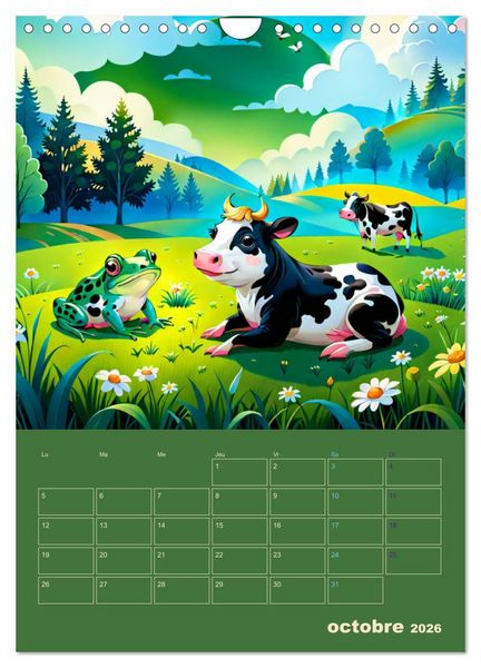 Produktbild: Les fables illustr&eacute;es (Calendrier mural 2026 DIN A4 horizontal), CALVENDO calendrier mensuel
