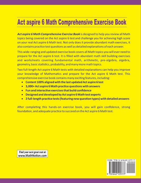 Produktbild: ACT Aspire 6 Math Comprehensive Exercise Book