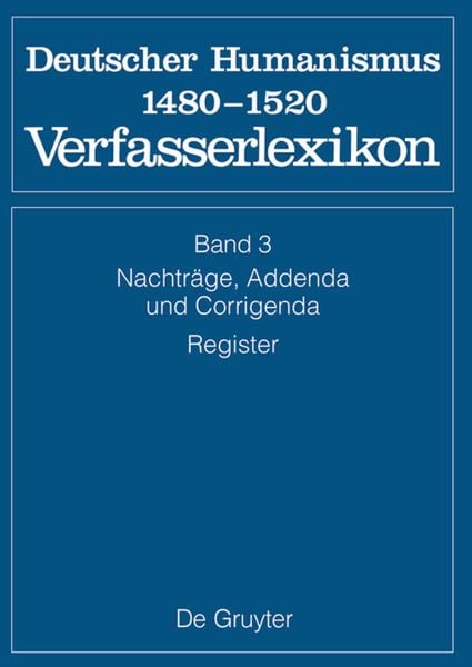 Produktbild: Nachtr&auml;ge, Addenda, Corrigenda, Register