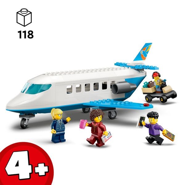 Produktbild: LEGO City 60492 Passagierjet, Bauset mit Spielzeugflieger, Rollenspiele f&uuml;r Kinder ab 4 Jahren