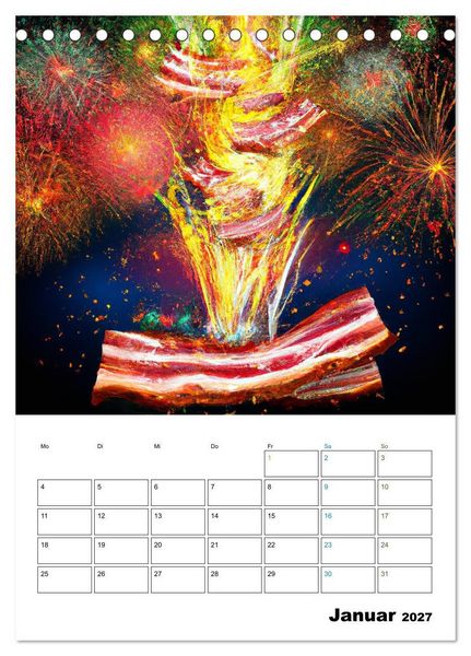 Produktbild: Bacon Kalender - Wir lieben Bacon (Tischkalender 2027 DIN A5 hoch), CALVENDO Monatskalender
