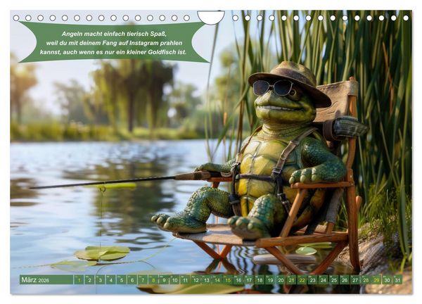 Produktbild: Der tierisch lustige Angler-Kalender (Wandkalender 2026 DIN A4 quer), CALVENDO Monatskalender