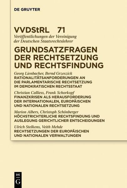 Produktbild: Grundsatzfragen der Rechtsetzung und Rechtsfindung