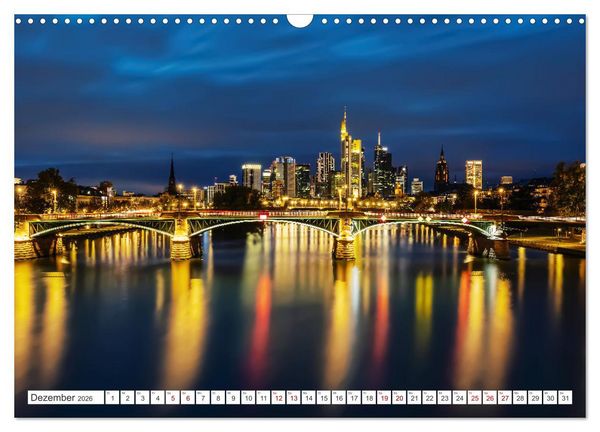Produktbild: Frankfurt am Main - at night (Wandkalender 2026 DIN A3 quer), CALVENDO Monatskalender