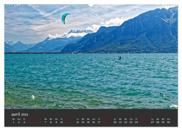 Produktbild: Au fil de l'eau... LAC LEMAN (Calendrier mural 2026 DIN A2 vertical) calendrier de bureau