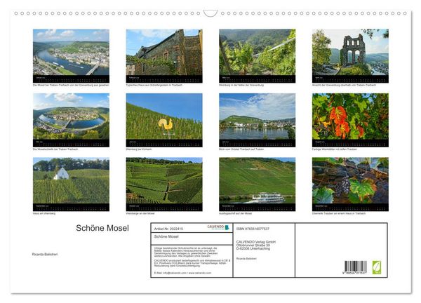 Produktbild: Sch&ouml;ne Mosel (Wandkalender 2026 DIN A2 quer), CALVENDO Monatskalender