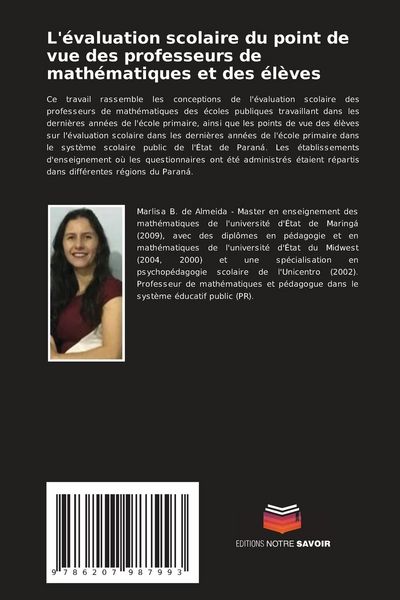 Produktbild: L'&eacute;valuation scolaire du point de vue des professeurs de math&eacute;matiques et des &eacute;l&egrave;ves