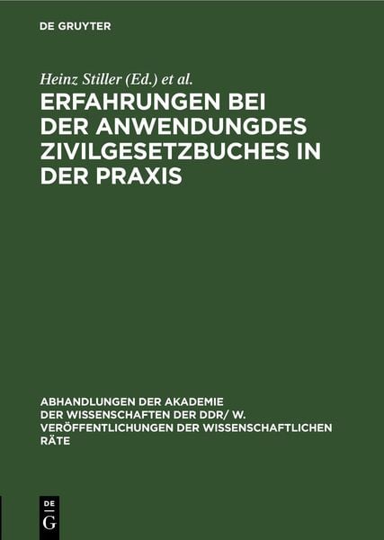 Produktbild: Erfahrungen bei der Anwendungdes Zıvilgesetzbuches in der Praxis
