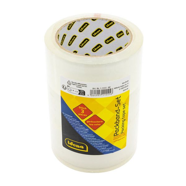 Produktbild: Idena Packband ger&auml;uscharm transparent 5cmx66m 3 St&uuml;ck