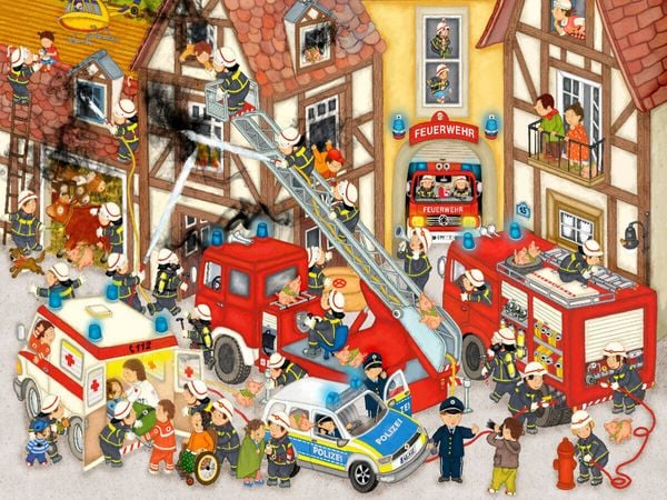 Produktbild: CALVENDO Puzzle Feuerwehr in meinem Dorf | 1000 Teile Lege-Gr&ouml;&szlig;e 64x48cm Foto-Puzzle f&uuml;r gl&uuml;ckliche Stunden