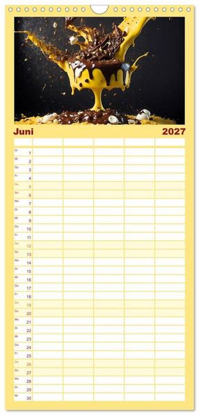 Produktbild: Familienplaner 2027 - Tortenschlacht - s&uuml;&szlig;e Versuchung mit 5 Spalten (Wandkalender, 21 x 45 cm) CALVENDO