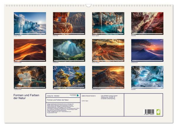Produktbild: Formen und Farben der Natur (Wandkalender 2026 DIN A2 quer), CALVENDO Monatskalender