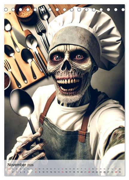 Produktbild: Zombie Selfies - Ein humorvoller Blick auf das untote Dasein (Tischkalender 2026 DIN A5 hoch), CALVENDO Monatskalender