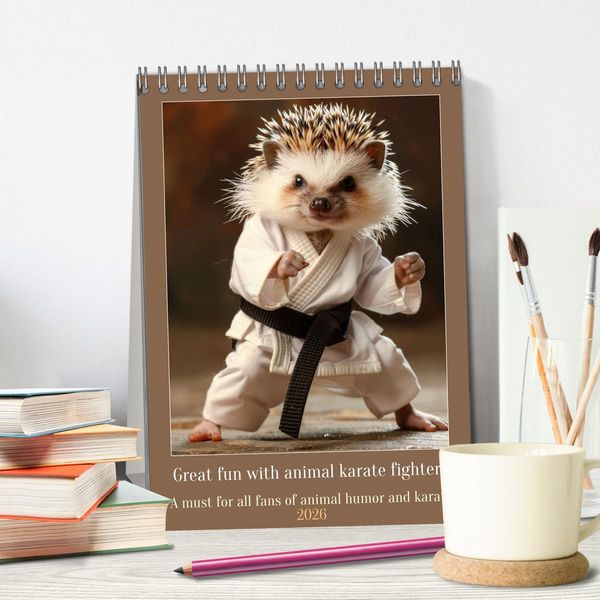 Produktbild: Great fun with animal karate fighters (Desk Calendar 2026 DIN A5 portrait), CALVENDO 12 Month DeskCalendar