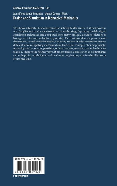 Produktbild: Design and Simulation in Biomedical Mechanics