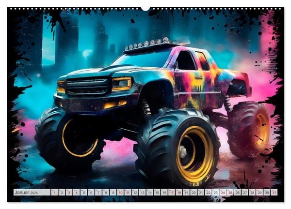 Produktbild: Coole KI-generierte OFF-ROAD-WAGEN (Wandkalender 2026 DIN A2 quer), CALVENDO Monatskalender