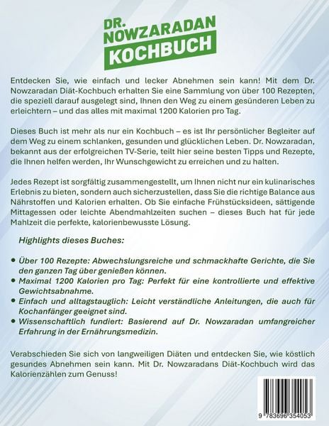 Produktbild: Dr. Nowzaradan Kochbuch XXL: 1200 Kalorien, Maximale Ergebnisse | &Uuml;ber 100 gesunde Rezepte f&uuml;r schnellen und nachhaltigen Gewichtsverlust