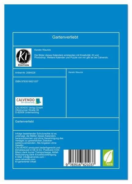 Produktbild: Gartenverliebt (Tischkalender 2026 DIN A5 hoch), CALVENDO Monatskalender